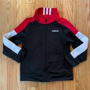 Adidas Zip Up Track Jacket, Toddler 3T, red